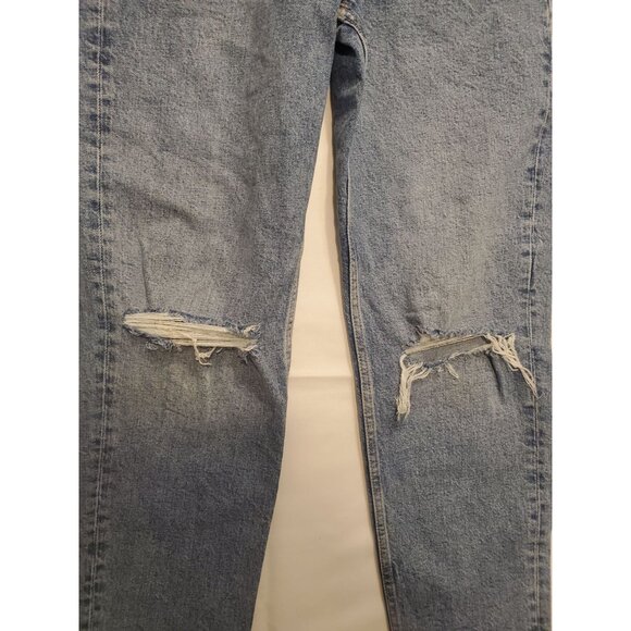 Zara  High Waist Distressed Ripped Frayed Knees and Ankle Jeans Size 10 - Picture 5 of 12